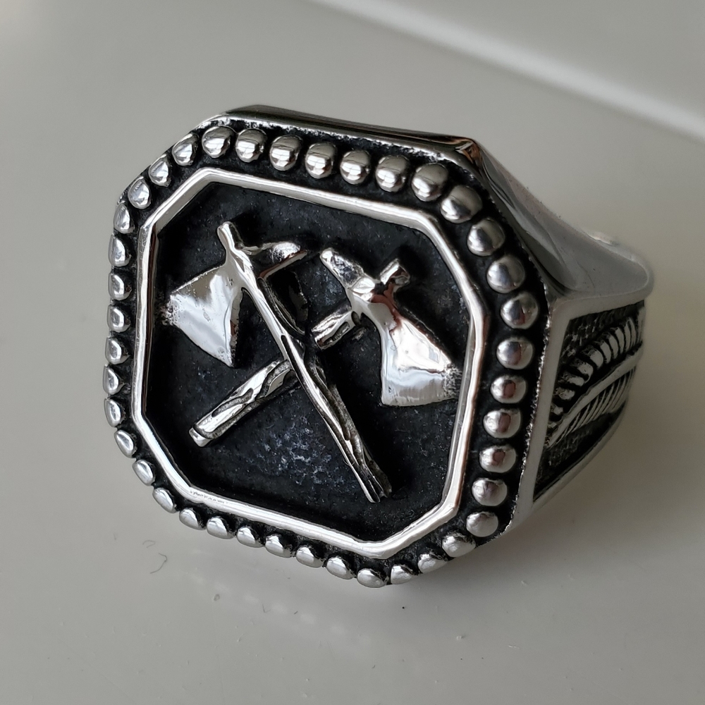 Clocks and Colours Hudson Stainless Steel Ring Size 12 US